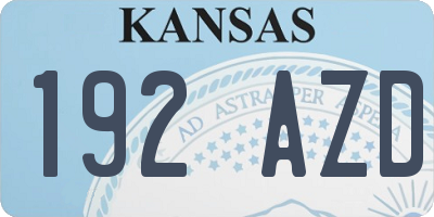 KS license plate 192AZD