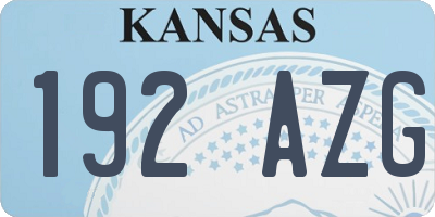 KS license plate 192AZG