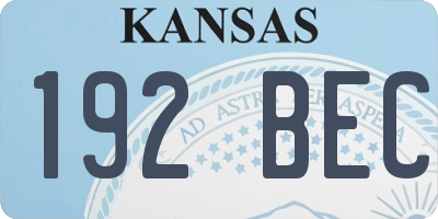 KS license plate 192BEC