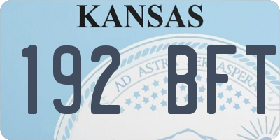 KS license plate 192BFT