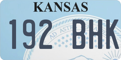 KS license plate 192BHK