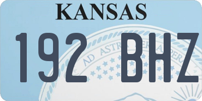 KS license plate 192BHZ