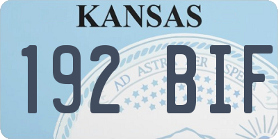KS license plate 192BIF