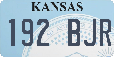 KS license plate 192BJR