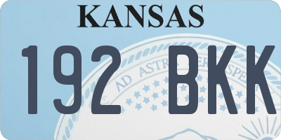 KS license plate 192BKK