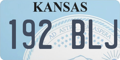 KS license plate 192BLJ