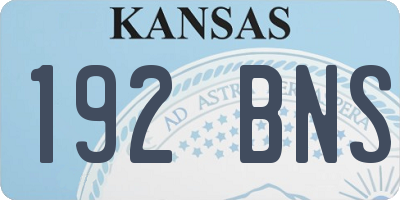 KS license plate 192BNS