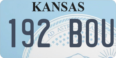 KS license plate 192BOU
