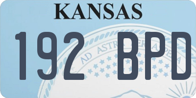 KS license plate 192BPD