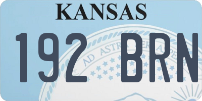 KS license plate 192BRN