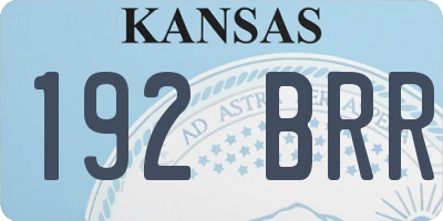 KS license plate 192BRR