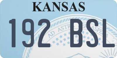 KS license plate 192BSL