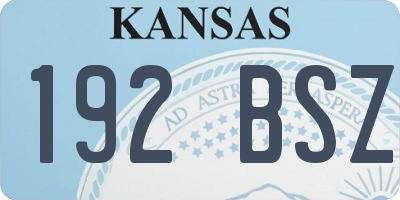 KS license plate 192BSZ