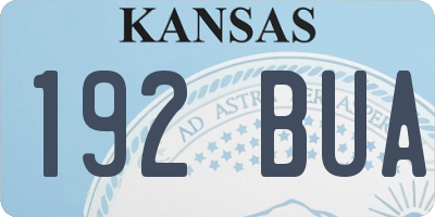KS license plate 192BUA