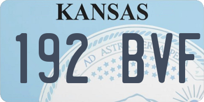 KS license plate 192BVF