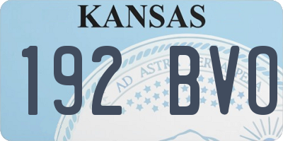 KS license plate 192BVO