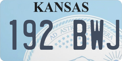KS license plate 192BWJ