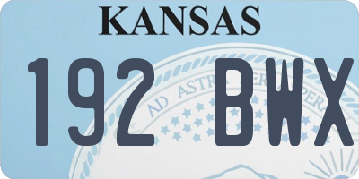 KS license plate 192BWX