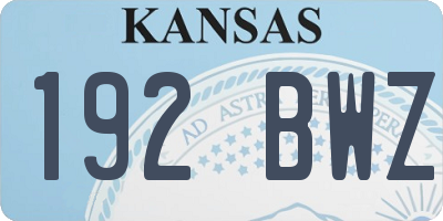 KS license plate 192BWZ