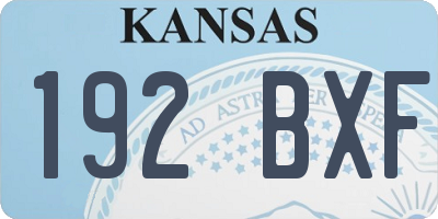 KS license plate 192BXF