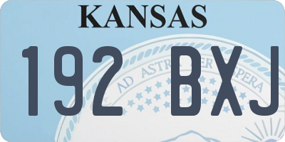 KS license plate 192BXJ