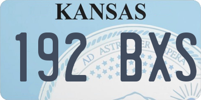 KS license plate 192BXS