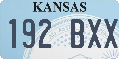 KS license plate 192BXX