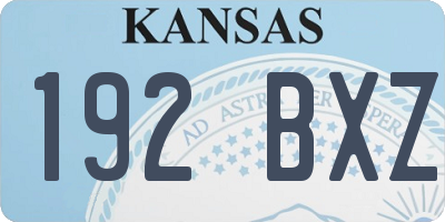 KS license plate 192BXZ