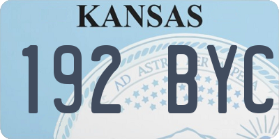 KS license plate 192BYC