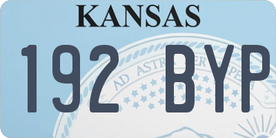 KS license plate 192BYP