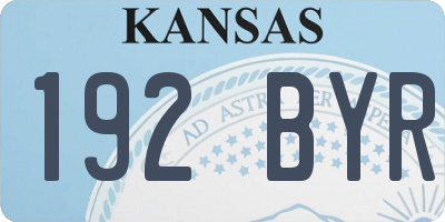 KS license plate 192BYR