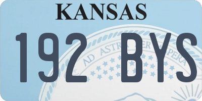KS license plate 192BYS