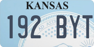 KS license plate 192BYT
