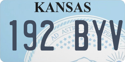 KS license plate 192BYV