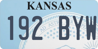 KS license plate 192BYW