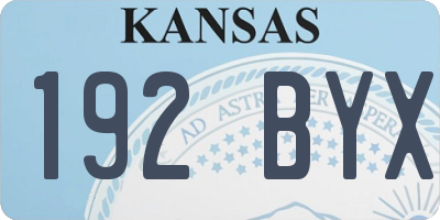 KS license plate 192BYX