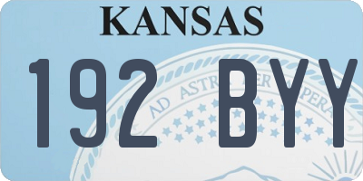 KS license plate 192BYY