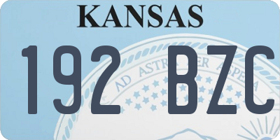 KS license plate 192BZC