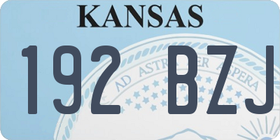 KS license plate 192BZJ