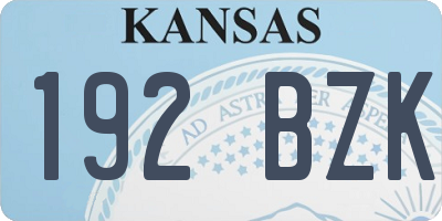 KS license plate 192BZK