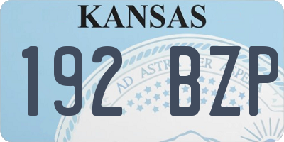KS license plate 192BZP