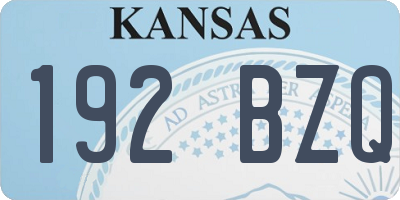 KS license plate 192BZQ