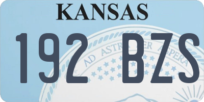 KS license plate 192BZS