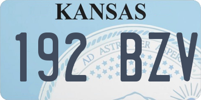 KS license plate 192BZV