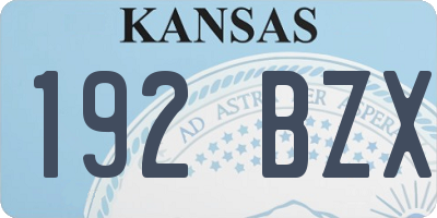 KS license plate 192BZX