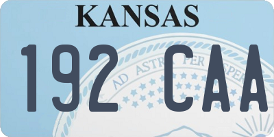 KS license plate 192CAA