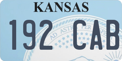 KS license plate 192CAB