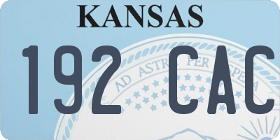 KS license plate 192CAC