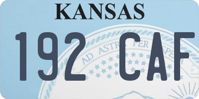 KS license plate 192CAF