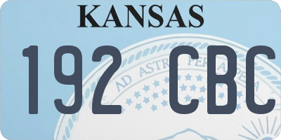 KS license plate 192CBC